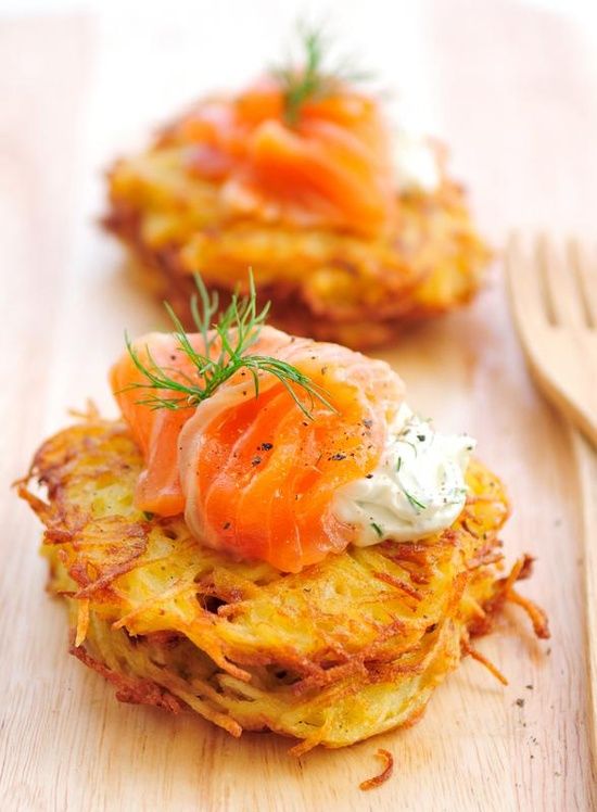 Smoked Salmon on Potato Rösti ﻿