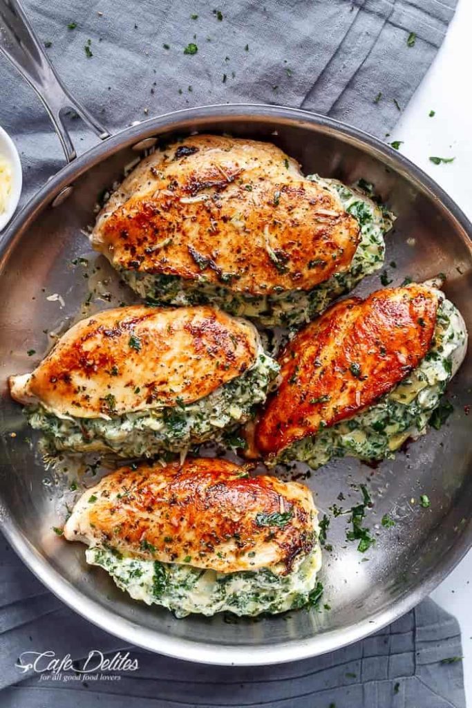 Spinach Artichoke Stuffed Chicken Breast